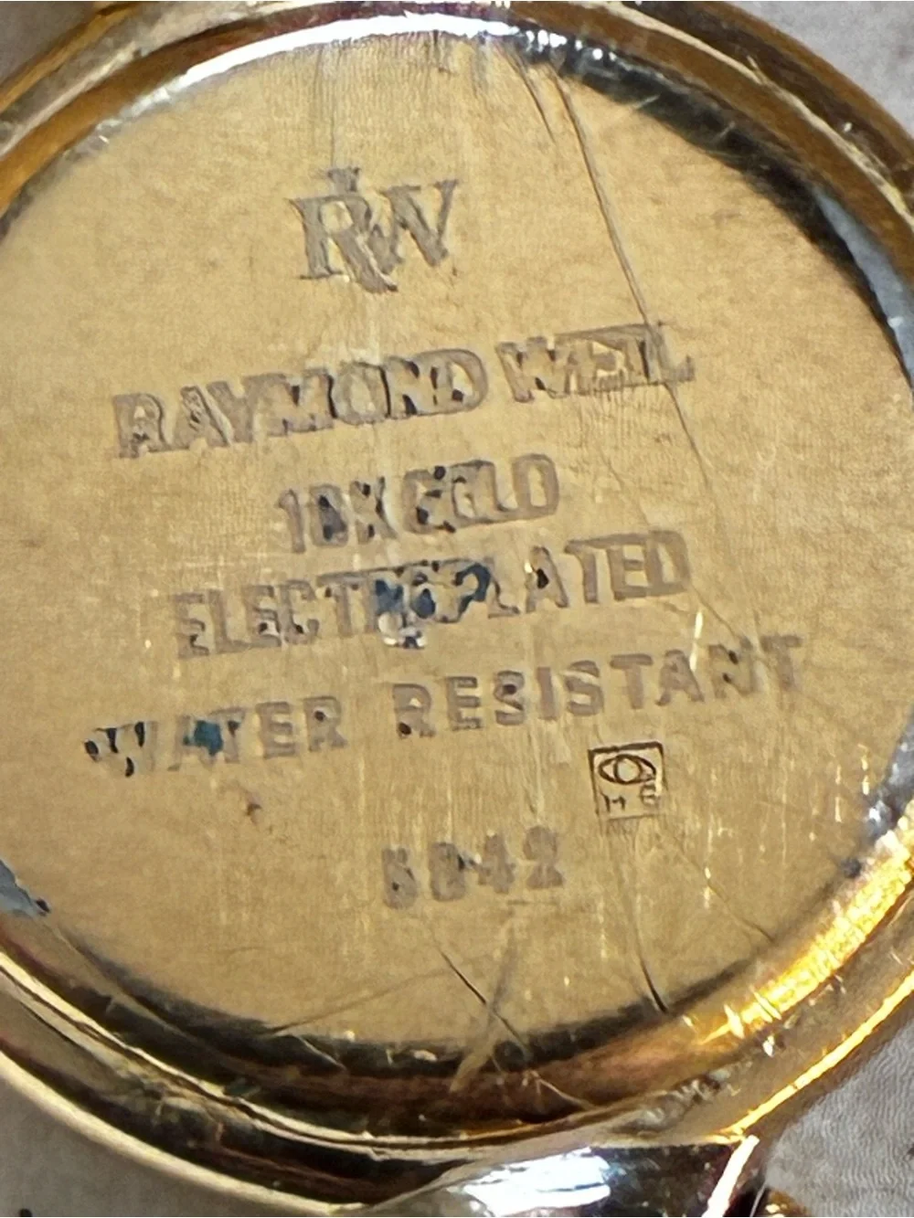 Raymond Weil Ladies Watch 18K Gold Plated Black Dial Swiss Made  New Battery